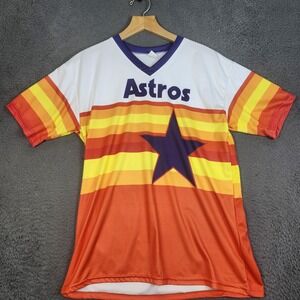 Houston Astros Jersey Mens XL Orange Yellow MLB Baseball Nolan Ryan 34 Shirt